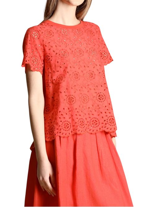 T-shirt in sangallo con retro in jersey emmveletta EMME MARELLA | 2615971022002