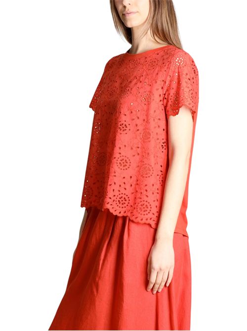 T-shirt in sangallo con retro in jersey emmveletta EMME MARELLA | 2615971022002