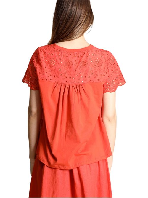 T-shirt in sangallo con retro in jersey emmveletta EMME MARELLA | 2615971022002