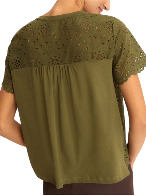 T-shirt in sangallo con retro in jersey emmveletta EMME MARELLA | 2615971022005