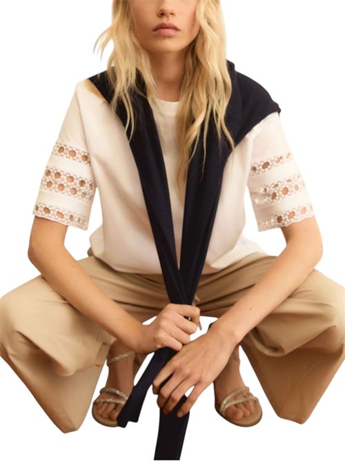 T-shirt in jersey con passamaneria emmmape EMME MARELLA | 2615971042001