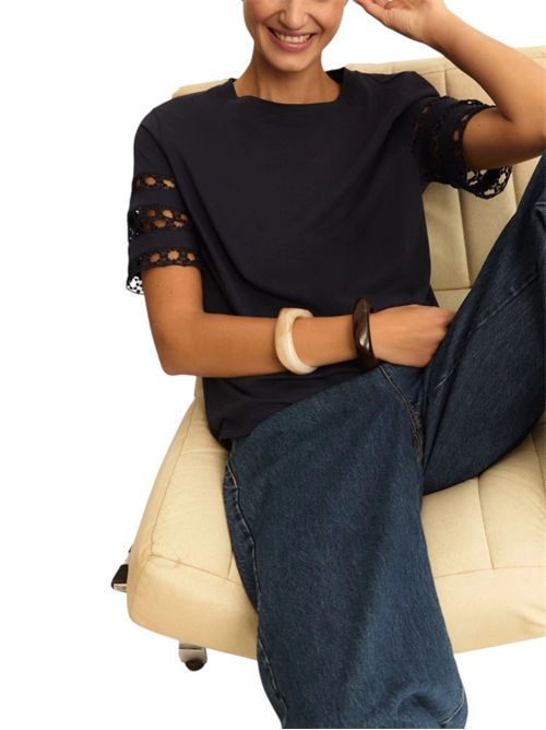 T-shirt in jersey con passamaneria emmmape EMME MARELLA | 2615971042002