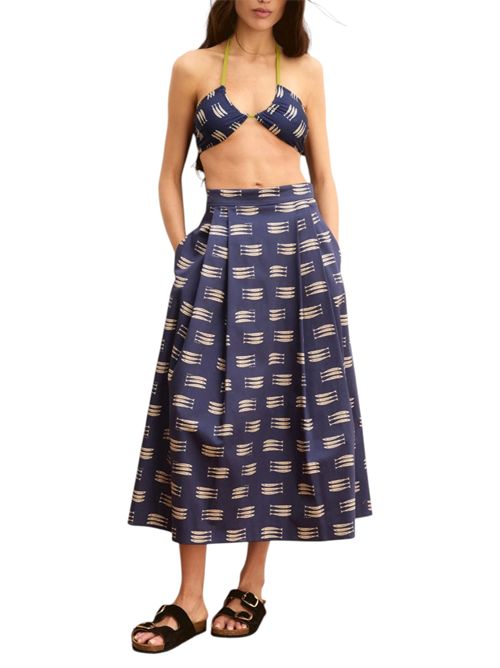 Gonna ampia in raso stretch emiquatto EMME MARELLA | 2615101015004