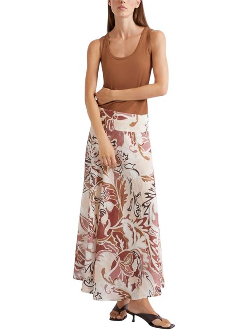 Gonna in lino stampato MARELLA | 2613101074001