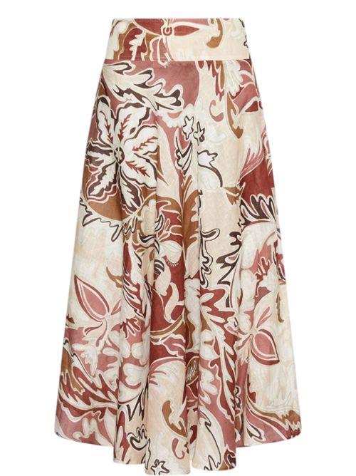 Gonna in lino stampato MARELLA | 2613101074001