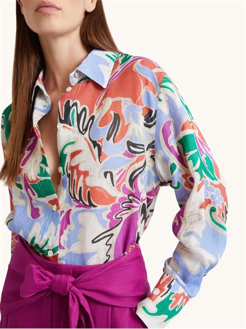 Camicia in lino stampato mlspergola MARELLA | 2613111154003