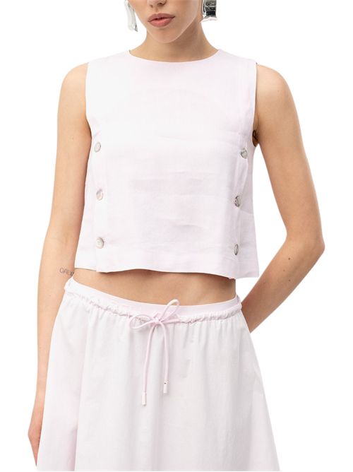 Top smanicato in misto lino stretch mlmunione MARELLA | 2613161025002