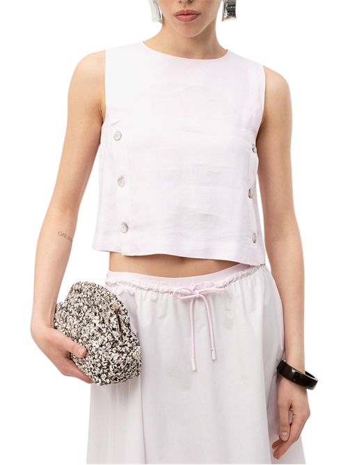 Top smanicato in misto lino stretch mlmunione MARELLA | 2613161025002