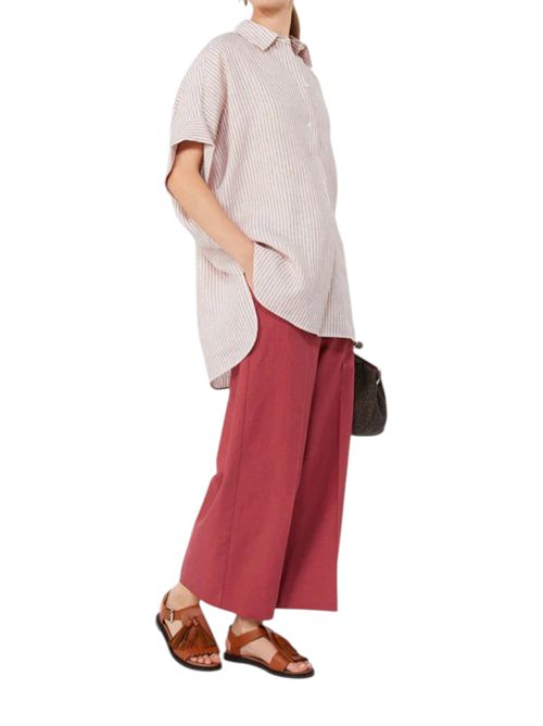 Pantalone in canvas di cotone e lino wkdzircone MAX MARA WEEKEND | 261513105221