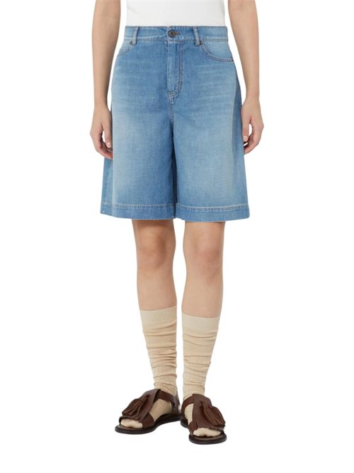 Bermuda in denim di cotone e lino wkdozono MAX MARA WEEKEND | 261514103206