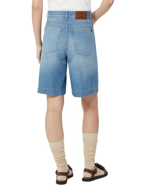 Bermuda in denim di cotone e lino wkdozono MAX MARA WEEKEND | 261514103206