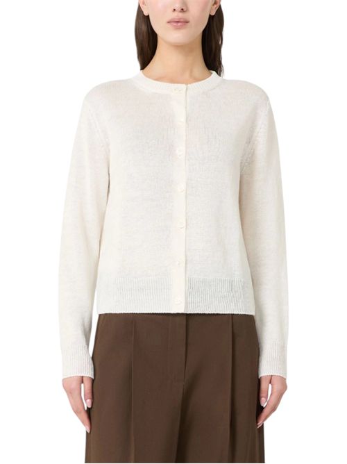 Cardigan classico in filato di lino wkdbadia MAX MARA WEEKEND | 261534102202