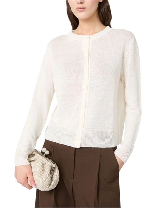 Cardigan classico in filato di lino wkdbadia MAX MARA WEEKEND | 261534102202