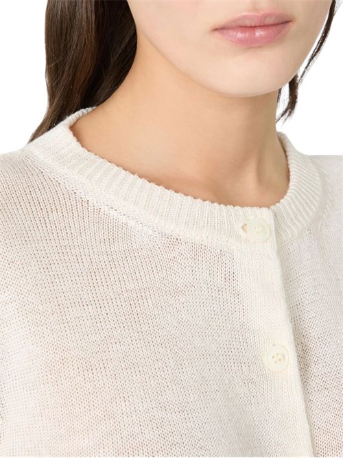 Cardigan classico in filato di lino wkdbadia MAX MARA WEEKEND | 261534102202