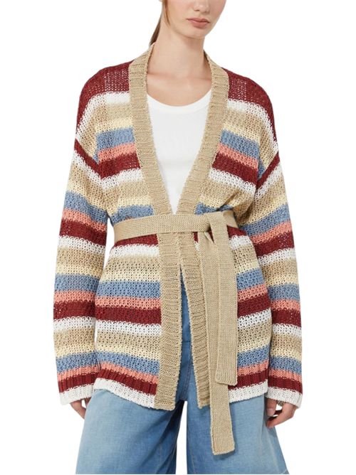 Cardigan in filato di lino con cintura wkdbonito MAX MARA WEEKEND | 261534103220