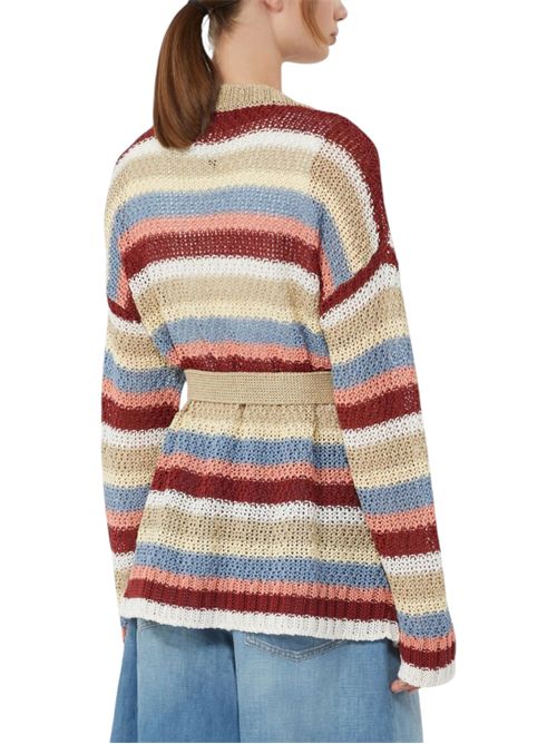 Cardigan in filato di lino con cintura wkdbonito MAX MARA WEEKEND | 261534103220