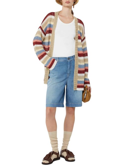 Cardigan in filato di lino con cintura wkdbonito MAX MARA WEEKEND | 261534103220