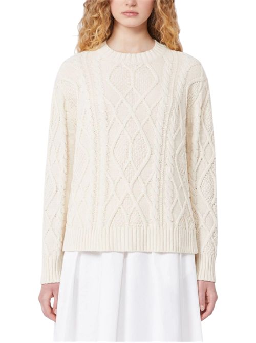 Maglia in cotone con trecce e losanghe wkdtenore MAX MARA WEEKEND | 261536123101