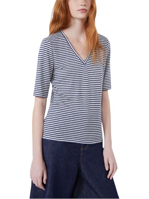 T-shirt a V in jersey di lino stretch wkdopzione MAX MARA WEEKEND | 261594104208