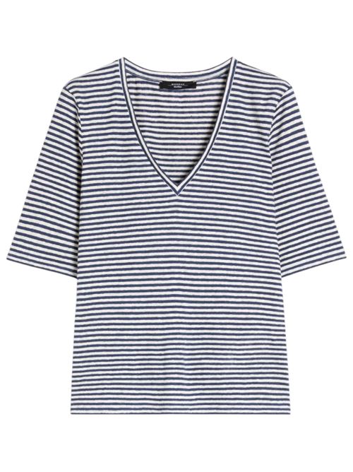 T-shirt a V in jersey di lino stretch wkdopzione MAX MARA WEEKEND | 261594104208