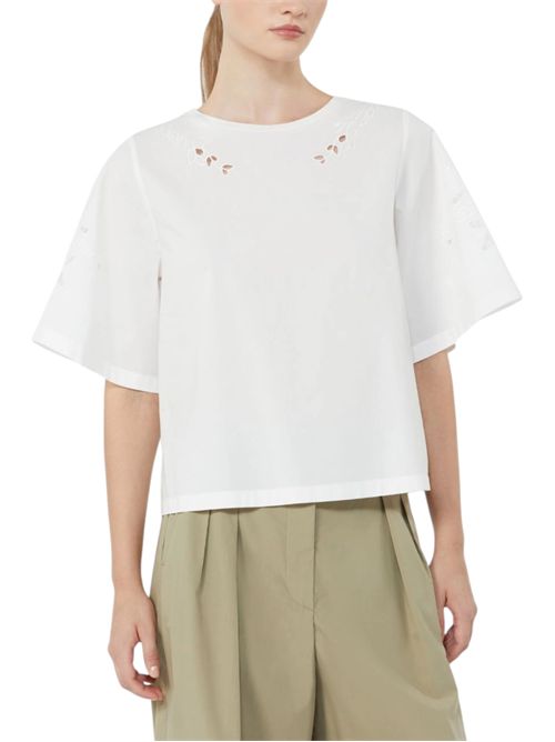 Top in popeline di cotone con ricami wkdtarga MAX MARA WEEKEND | 261594110201
