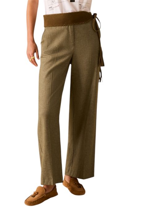 Pantaloni ampi in cotone e lino PENNYBLACK | 26111312333