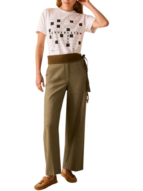 Pantaloni ampi in cotone e lino PENNYBLACK | 26111312333