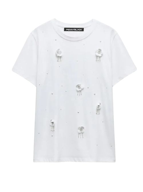T-shirt in jersey di cotone pbbsole fiori PENNYBLACK | 26119710537