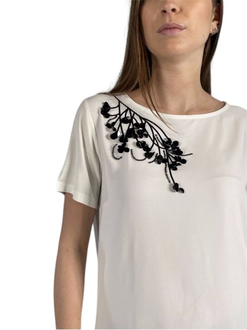 T-shirt in jersey e crêpe de Chine pbbonda applicazioni PENNYBLACK | 26119710631