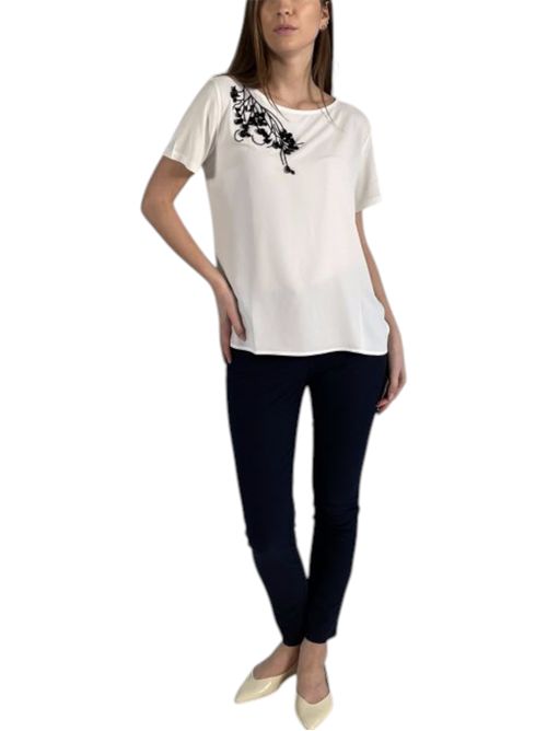 T-shirt in jersey e crêpe de Chine pbbonda applicazioni PENNYBLACK | 26119710631