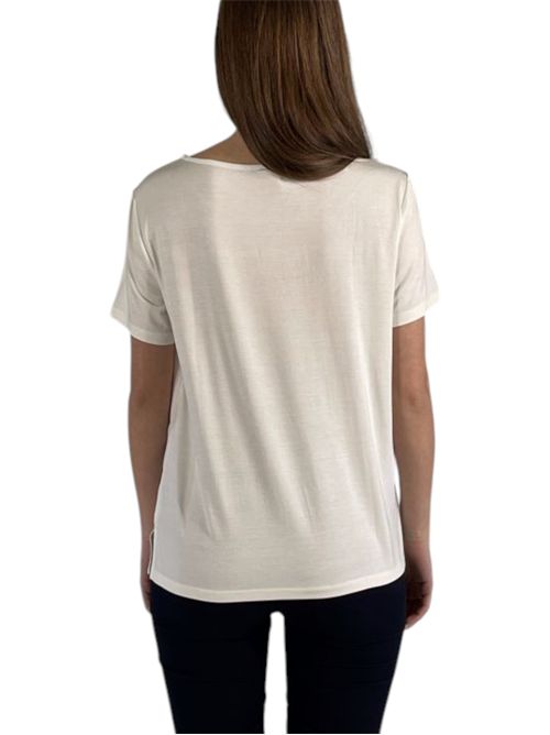 T-shirt in jersey e crêpe de Chine pbbonda applicazioni PENNYBLACK | 26119710631