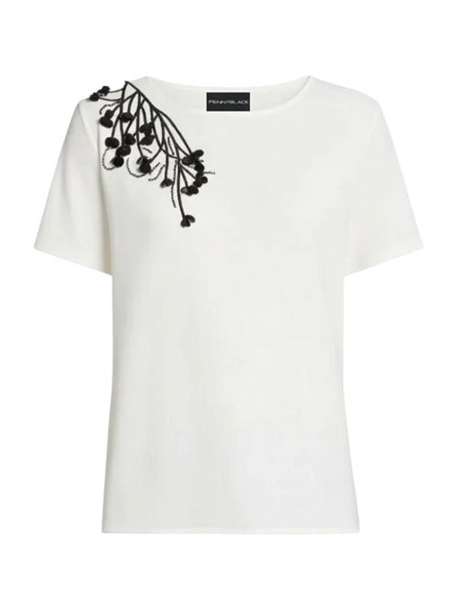 T-shirt in jersey e crêpe de Chine pbbonda applicazioni PENNYBLACK | 26119710631