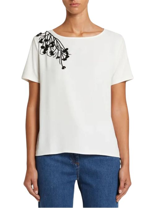 T-shirt in jersey e crêpe de Chine pbbonda applicazioni PENNYBLACK | 26119710631