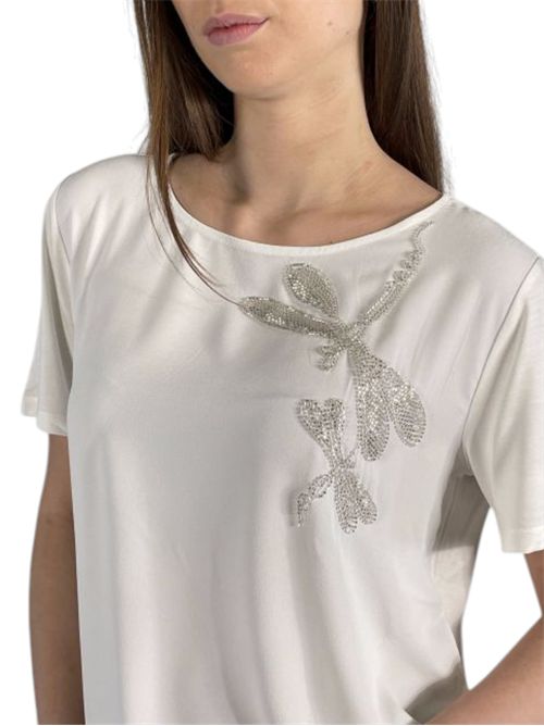 T-shirt in jersey e crêpe de Chine pbbonda libellula PENNYBLACK | 26119710632