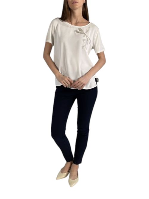 T-shirt in jersey e crêpe de Chine pbbonda libellula PENNYBLACK | 26119710632