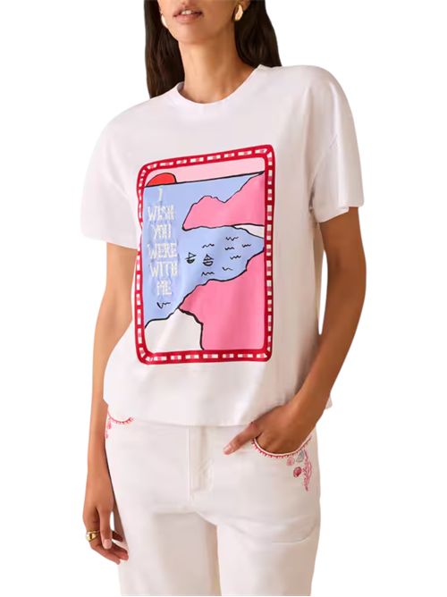 T-shirt in cotone con ricami pbbtabarin bianco PENNYBLACK | 26119711532