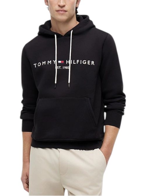 Felpa flex con cappuccio e logo TOMMY HILFIGER | MW0MW10752BAS