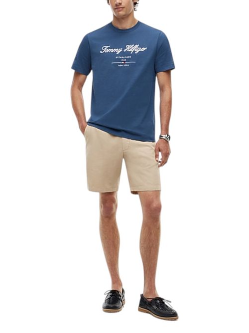 T-shirt in jersey con logo in rilievo avio TOMMY HILFIGER | MW0MW33691DBZ