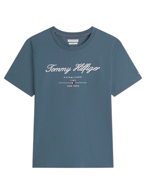 T-shirt in jersey con logo in rilievo avio TOMMY HILFIGER | MW0MW33691DBZ