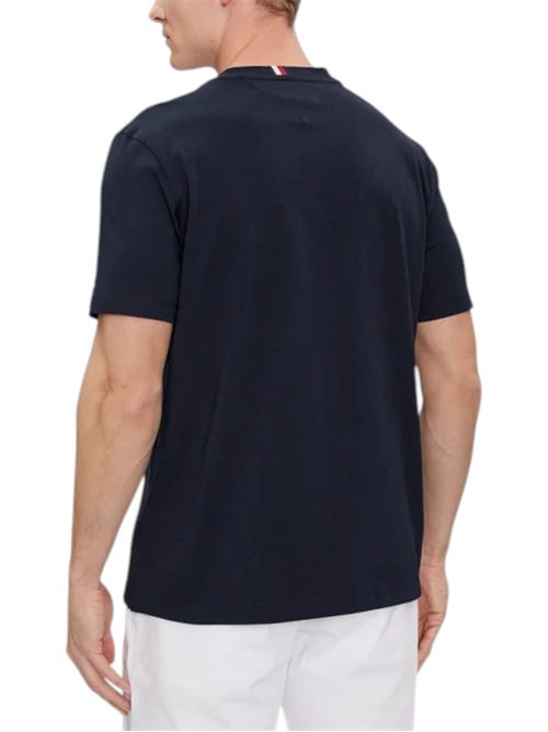 T-shirt in jersey con logo in rilievo blu TOMMY HILFIGER | MW0MW33691DW5