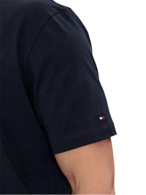 T-shirt in jersey con logo in rilievo blu TOMMY HILFIGER | MW0MW33691DW5