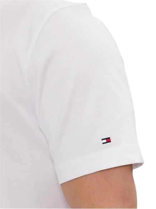 T-shirt in jersey con logo in rilievo bianco TOMMY HILFIGER | MW0MW33691YBR