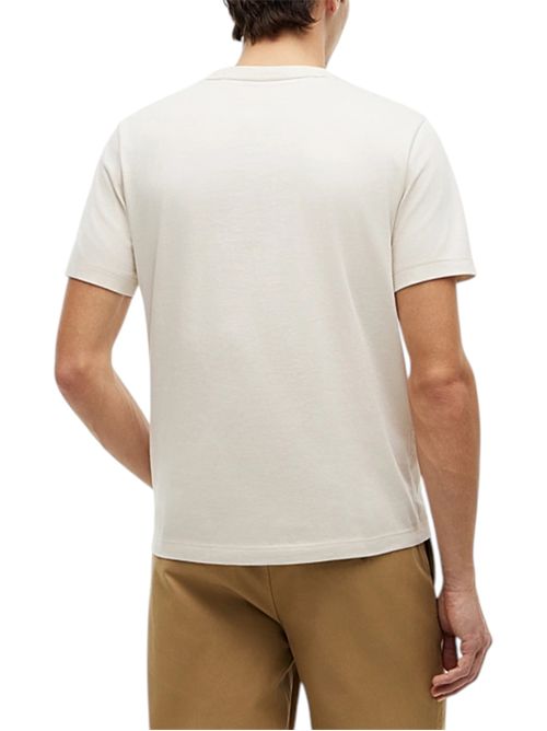 T-shirt in jersey con bandierina ricamata cream TOMMY HILFIGER | MW0MW39995ACG