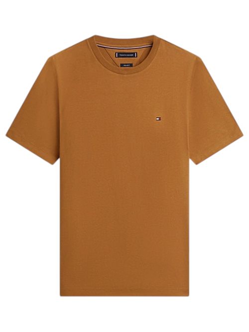 T-shirt in jersey con bandierina ricamata kaki TOMMY HILFIGER | MW0MW39995GWP
