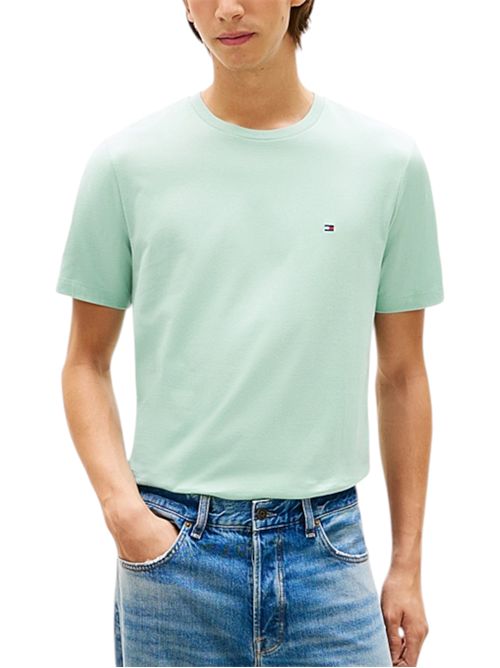 T-shirt in jersey con bandierina ricamata menta TOMMY HILFIGER | MW0MW39995MAI