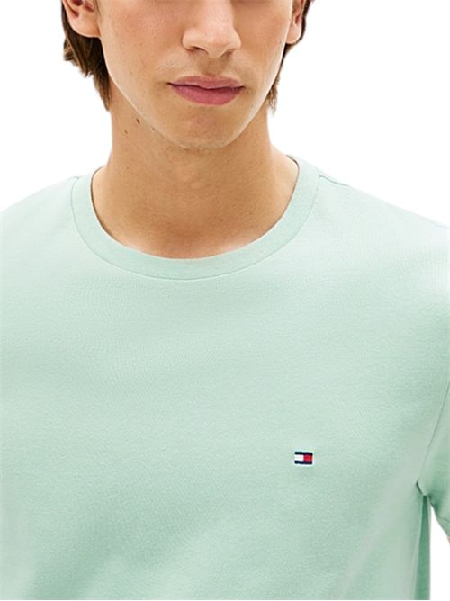 T-shirt in jersey con bandierina ricamata menta TOMMY HILFIGER | MW0MW39995MAI