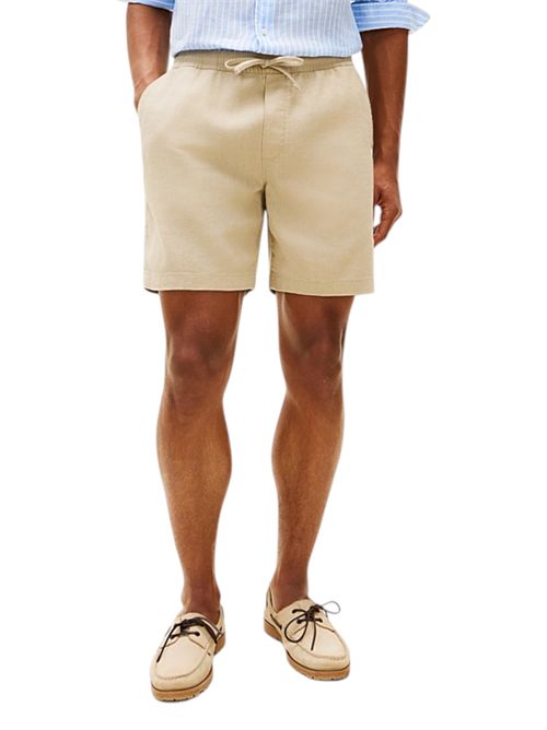 Shorts chino Dover regular fit in misto lino kaki TOMMY HILFIGER | MW0MW44353AEG