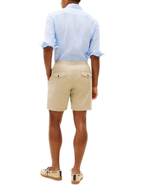 Shorts chino Dover regular fit in misto lino kaki TOMMY HILFIGER | MW0MW44353AEG