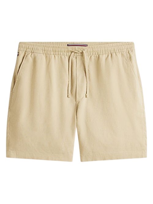 Shorts chino Dover regular fit in misto lino kaki TOMMY HILFIGER | MW0MW44353AEG