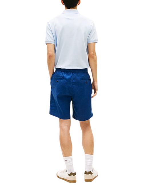 Shorts chino Dover regular fit in misto lino blu jeans TOMMY HILFIGER | MW0MW44353C3I
